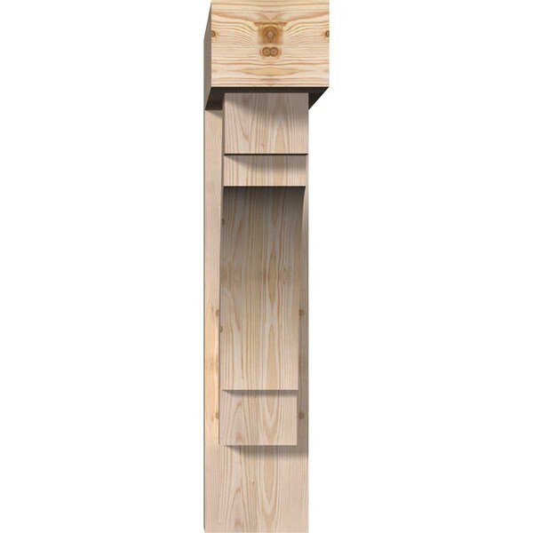 Merced Block Smooth Bracket W/ Offset Brace, Douglas Fir, 7 1/2W X 32D X 36H